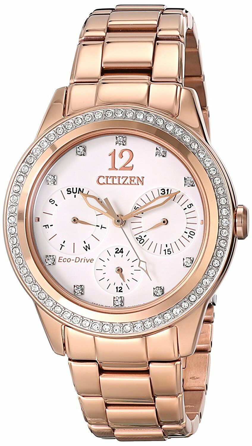 Citizen Eco-Drive Women's FD2013-50A Silhouette Crystals Rose Gold 37mm  Watch