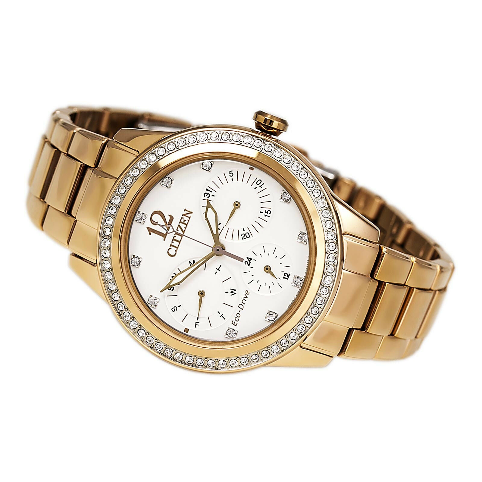Citizen Eco-Drive Women's FD2013-50A Silhouette Crystals Rose Gold 37mm  Watch
